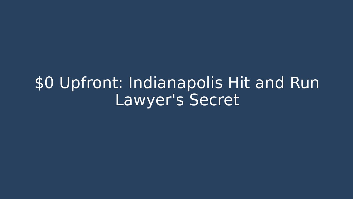 $0 Upfront: Indianapolis Hit and Run Lawyer's Secret