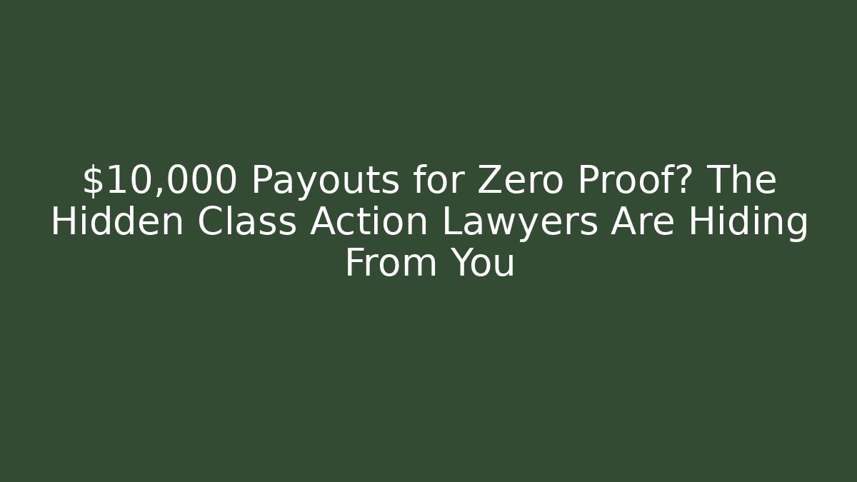 $10,000 Payouts for Zero Proof? The Hidden Class Action Lawyers Are Hiding From You