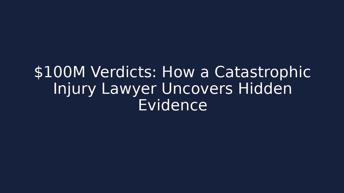 $100M Verdicts: How a Catastrophic Injury Lawyer Uncovers Hidden Evidence
