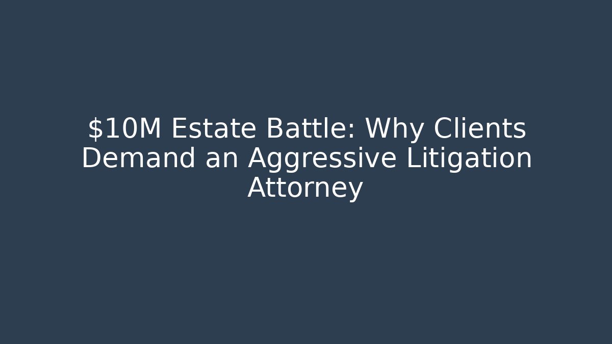 $10M Estate Battle: Why Clients Demand an Aggressive Litigation Attorney