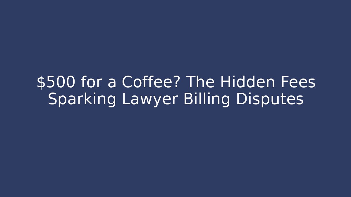 $500 for a Coffee? The Hidden Fees Sparking Lawyer Billing Disputes - WealthxGroup