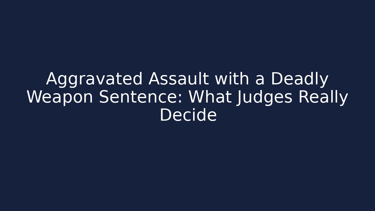 Aggravated Assault with a Deadly Weapon Sentence: What Judges Really Decide - WealthxGroup