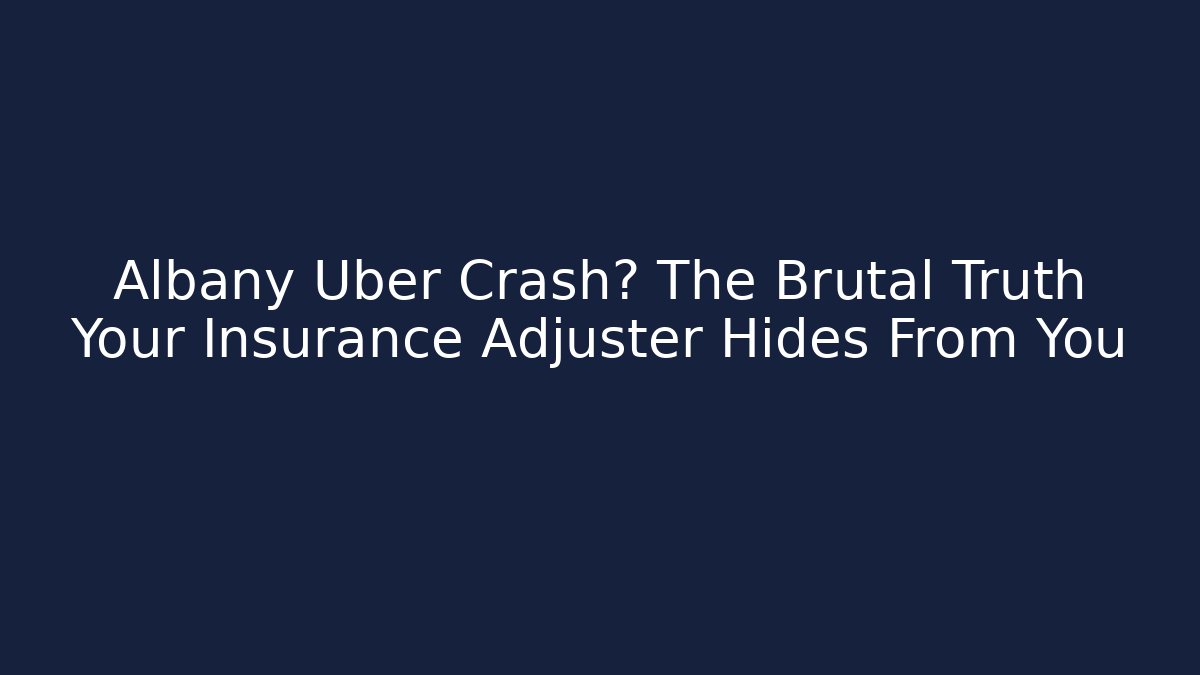 Albany Uber Crash? The Brutal Truth Your Insurance Adjuster Hides From You