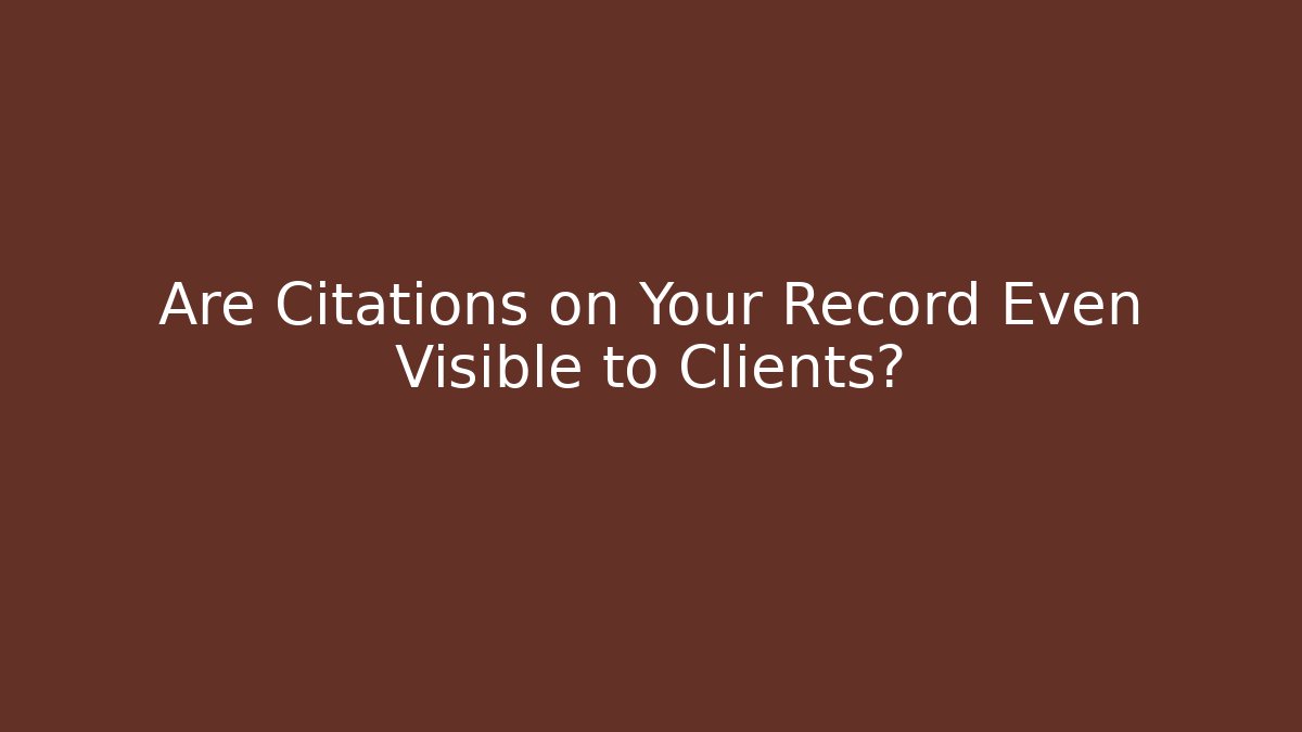 Are Citations on Your Record Even Visible to Clients?