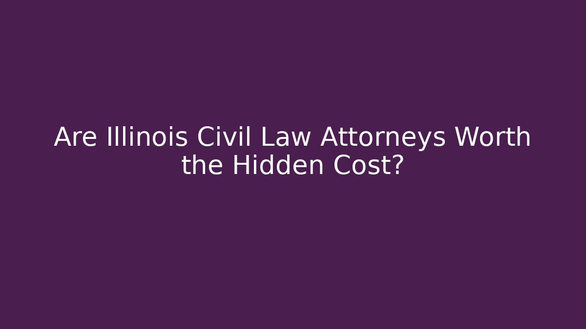 Are Illinois Civil Law Attorneys Worth the Hidden Cost?
