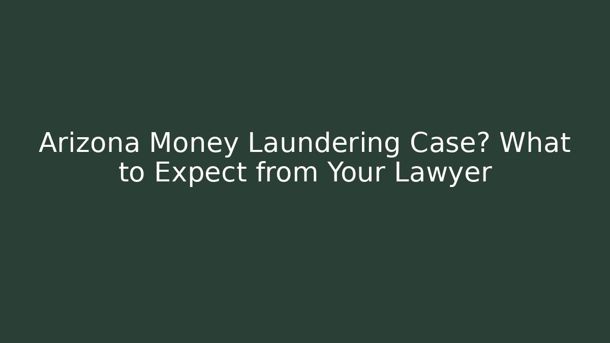 Arizona Money Laundering Case? What to Expect from Your Lawyer