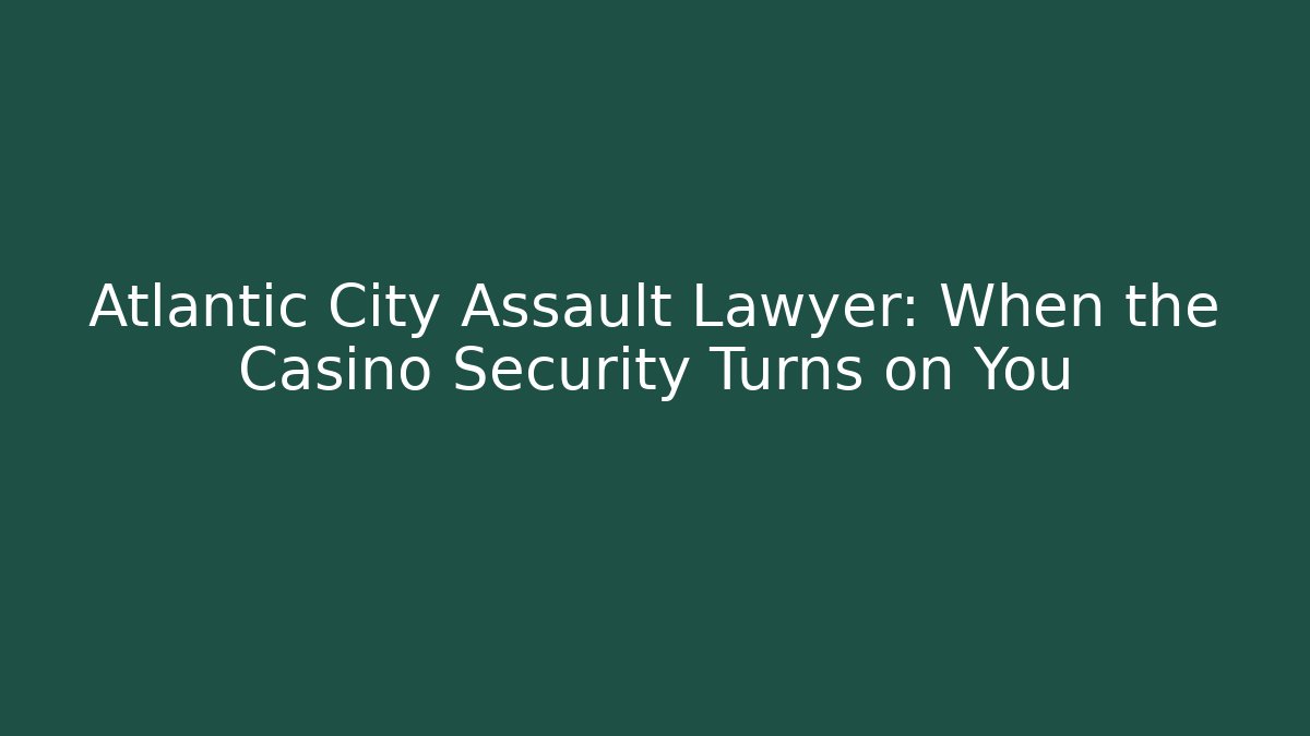 Atlantic City Assault Lawyer: When the Casino Security Turns on You