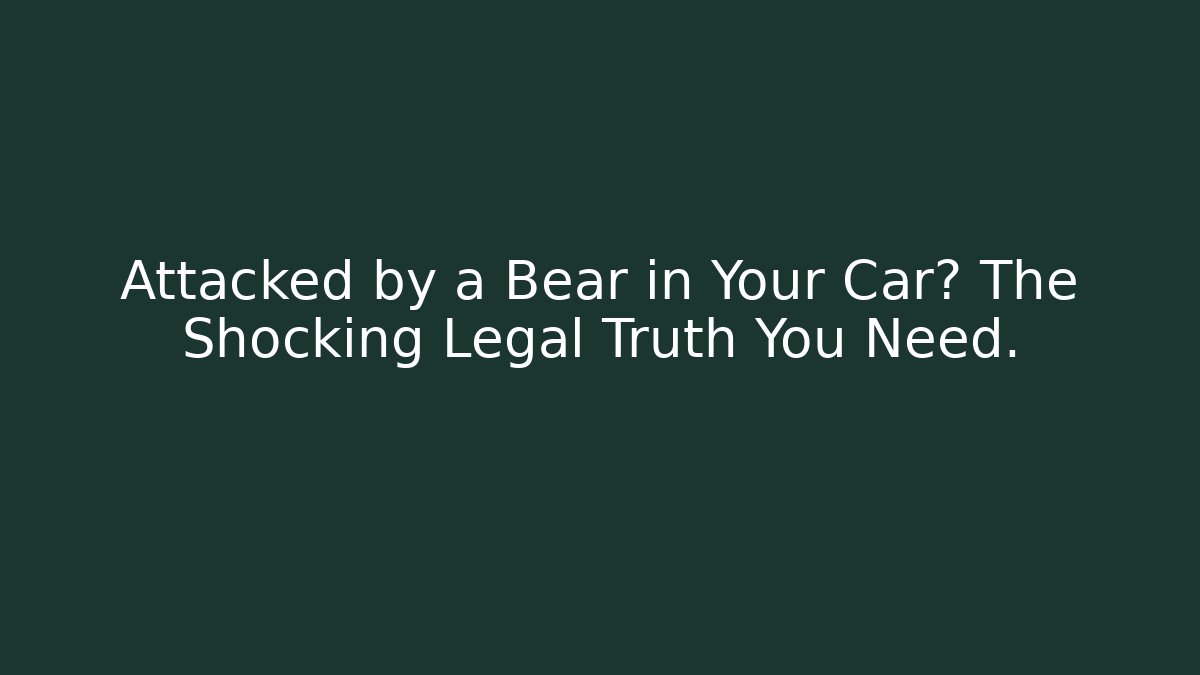 Attacked by a Bear in Your Car? The Shocking Legal Truth You Need.