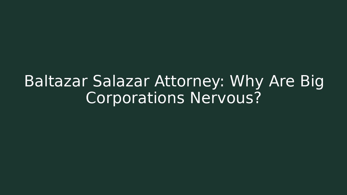 Baltazar Salazar Attorney: Why Are Big Corporations Nervous?