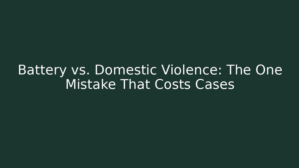 Battery vs. Domestic Violence: The One Mistake That Costs Cases