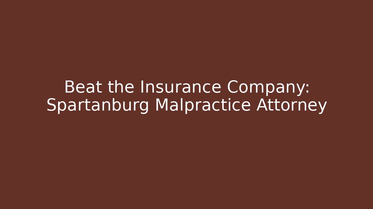 Beat the Insurance Company: Spartanburg Malpractice Attorney