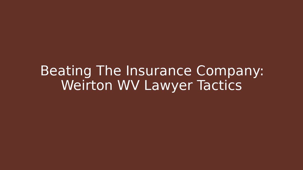 Beating The Insurance Company: Weirton WV Lawyer Tactics