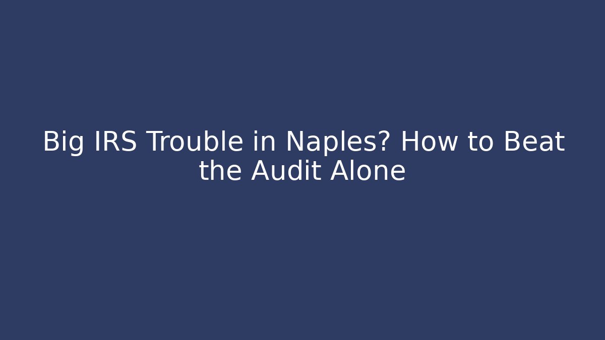Big IRS Trouble in Naples? How to Beat the Audit Alone