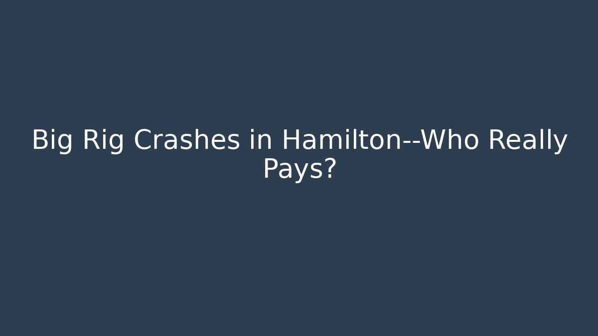 Big Rig Crashes in Hamilton—Who Really Pays?