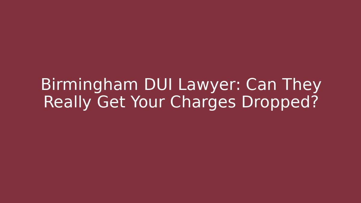 Birmingham DUI Lawyer: Can They Really Get Your Charges Dropped?