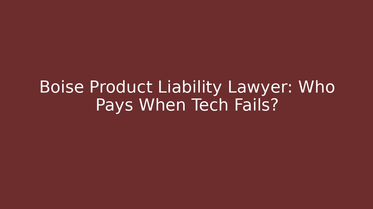 Boise Product Liability Lawyer: Who Pays When Tech Fails?