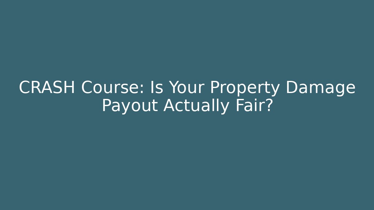 CRASH Course: Is Your Property Damage Payout Actually Fair? - WealthxGroup