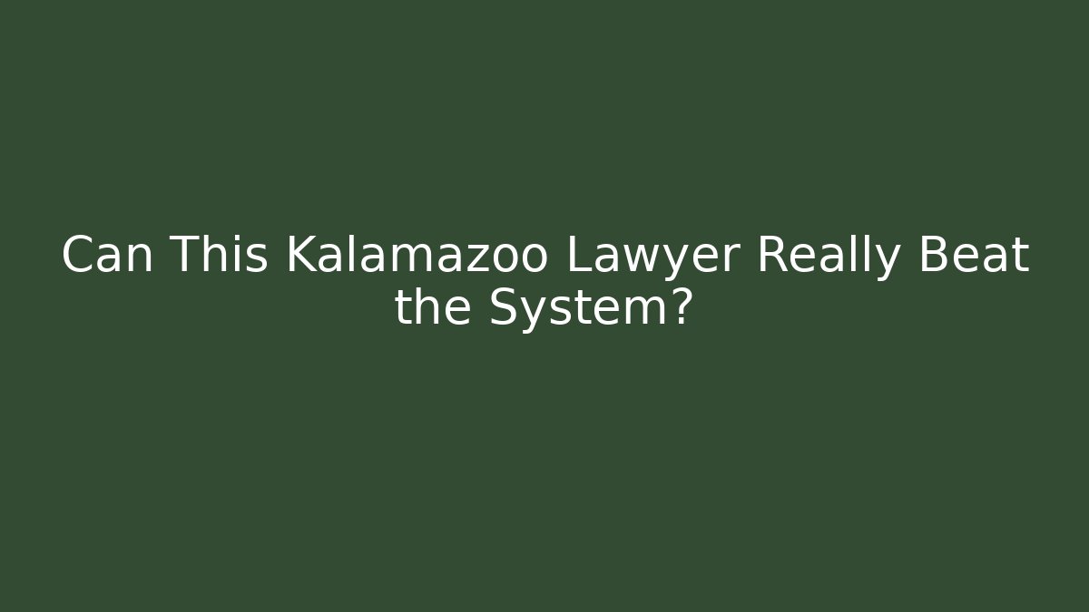 Can This Kalamazoo Lawyer Really Beat the System?