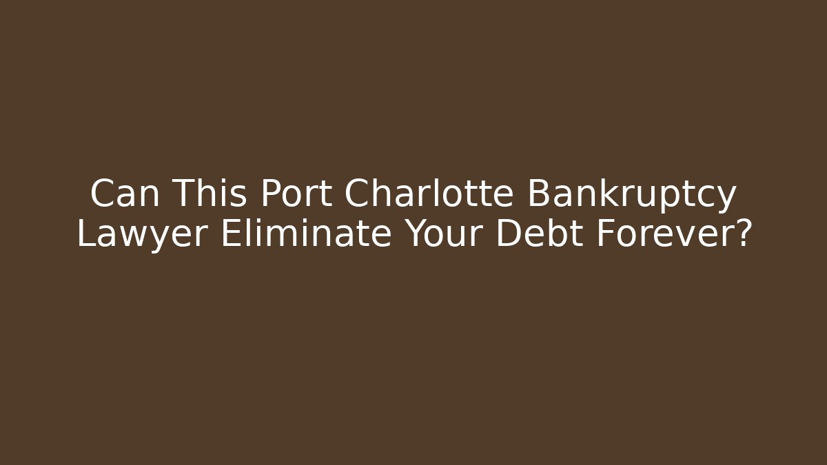 Can This Port Charlotte Bankruptcy Lawyer Eliminate Your Debt Forever?