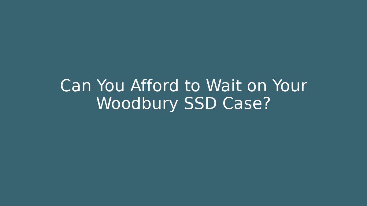 Can You Afford to Wait on Your Woodbury SSD Case?