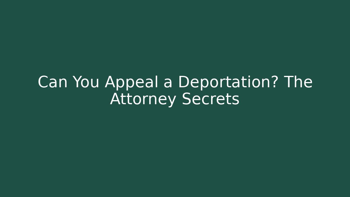Can You Appeal a Deportation? The Attorney Secrets - WealthxGroup