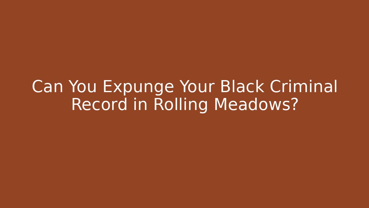Can You Expunge Your Black Criminal Record in Rolling Meadows?