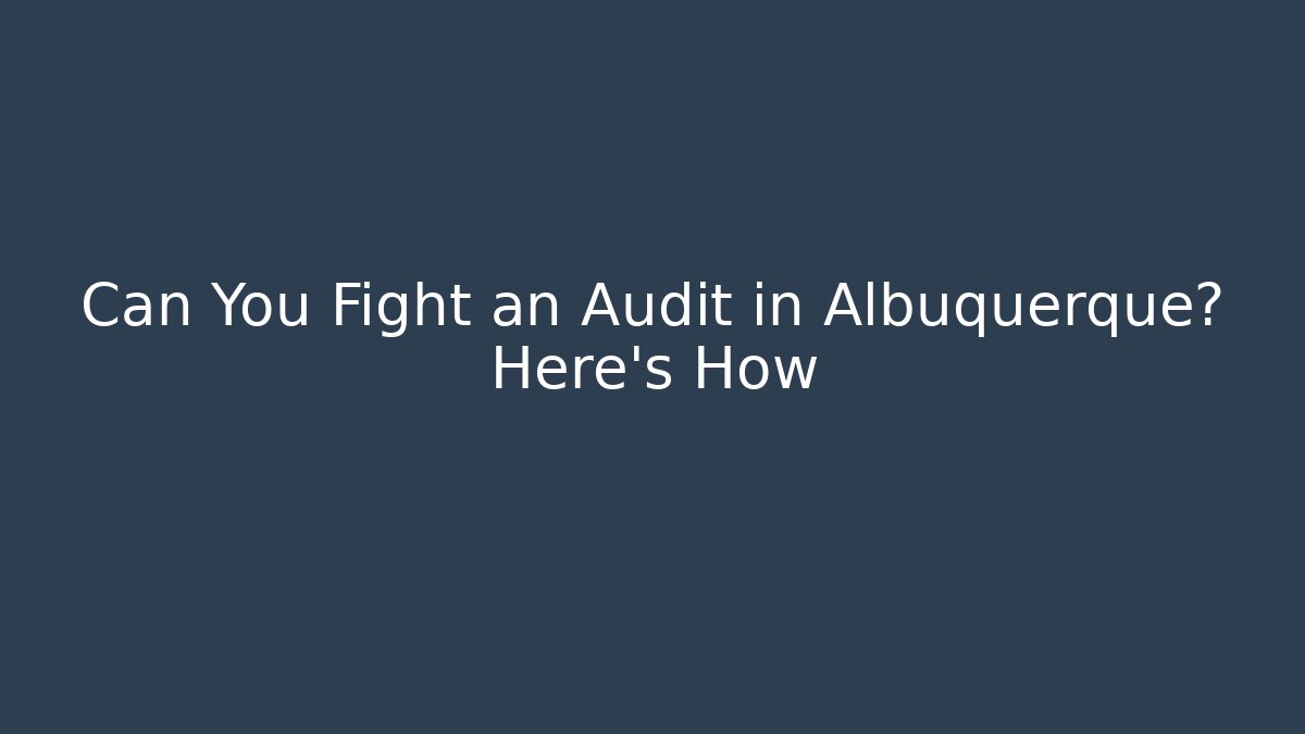 Can You Fight an Audit in Albuquerque? Here's How