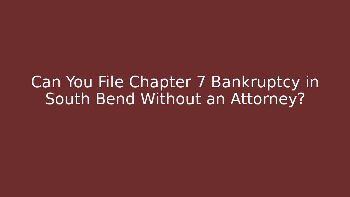 Can You File Chapter 7 Bankruptcy in South Bend Without an Attorney?
