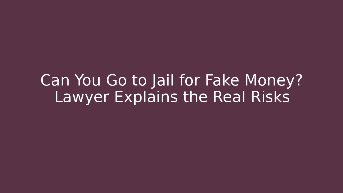 Can You Go to Jail for Fake Money? Lawyer Explains the Real Risks