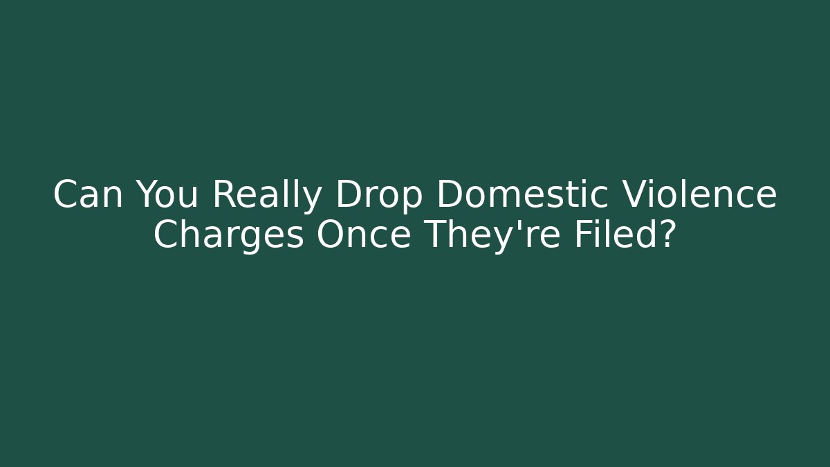 Can You Really Drop Domestic Violence Charges Once They're Filed?