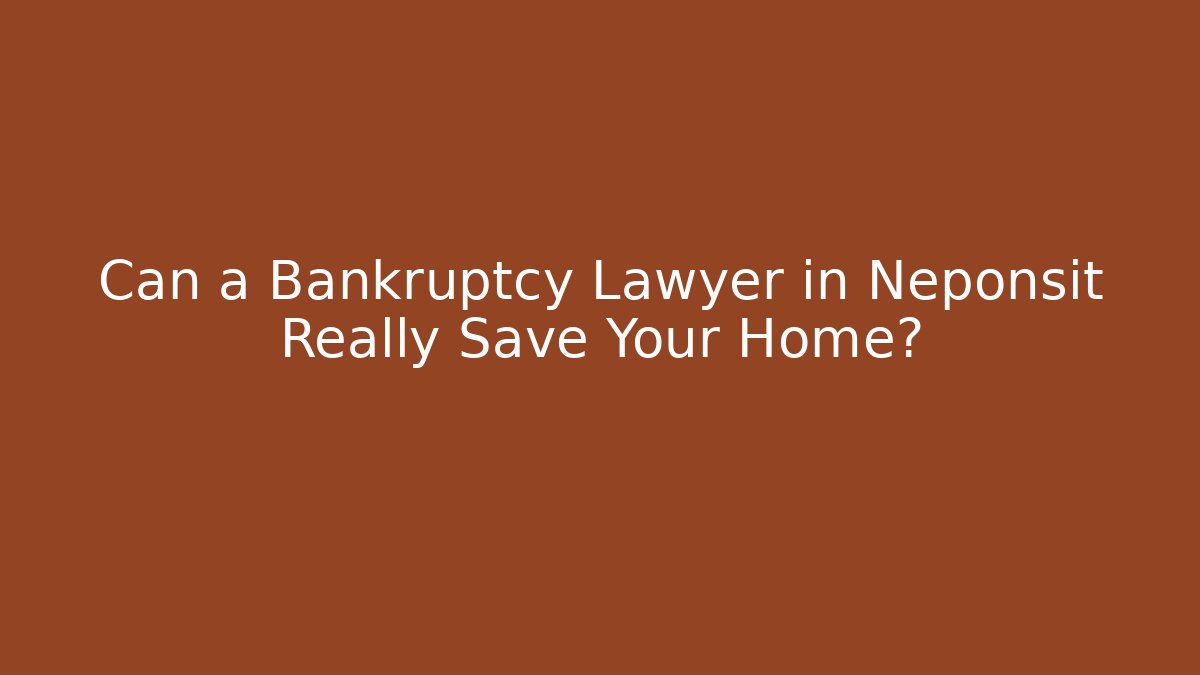 Can a Bankruptcy Lawyer in Neponsit Really Save Your Home?
