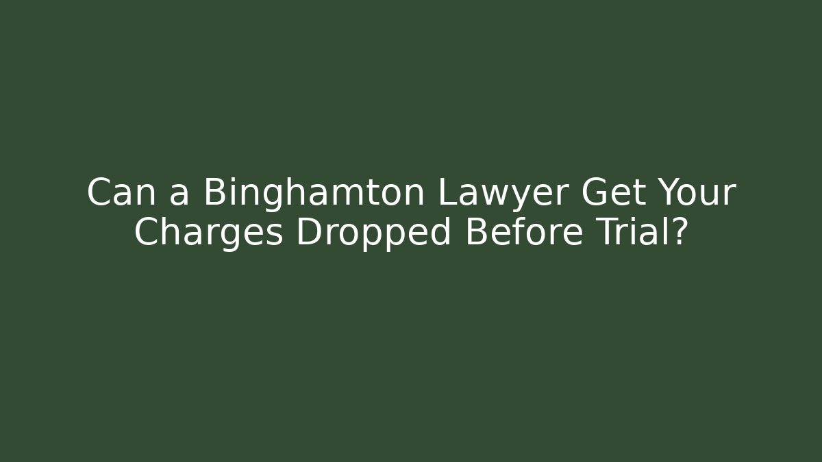 Can a Binghamton Lawyer Get Your Charges Dropped Before Trial?