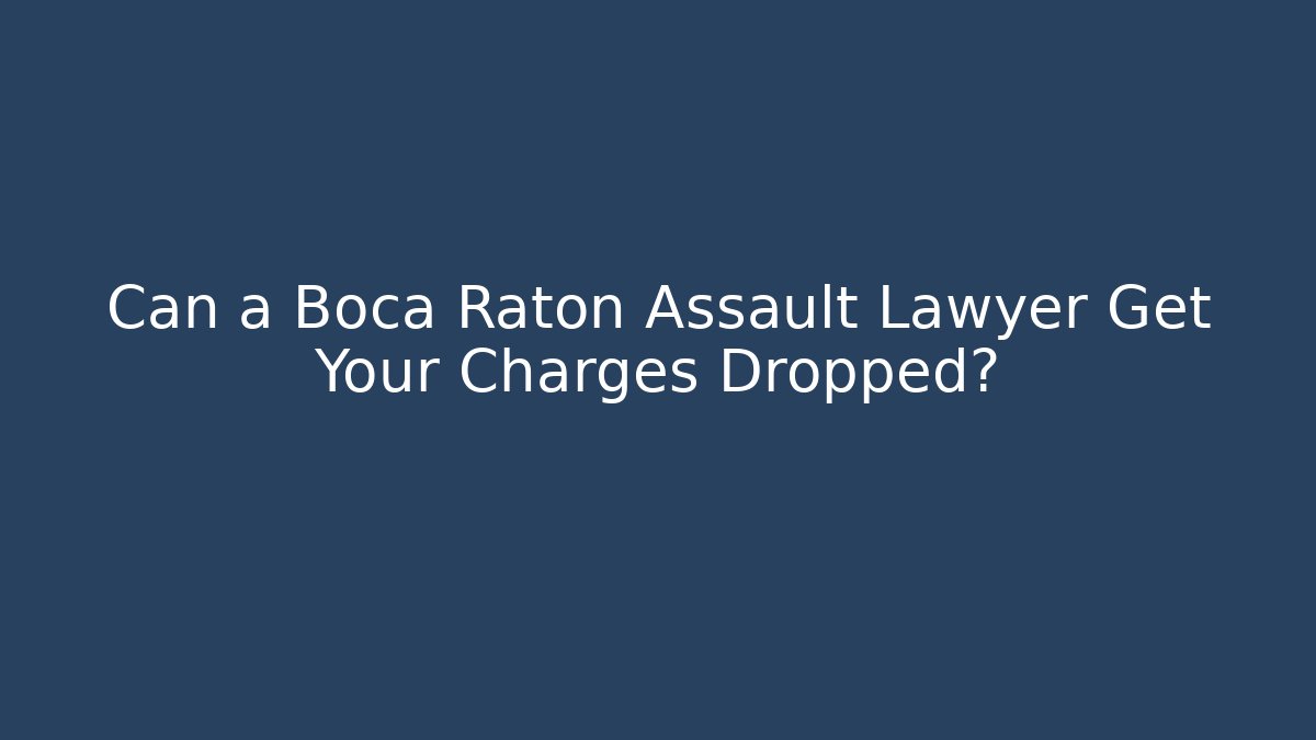 Can a Boca Raton Assault Lawyer Get Your Charges Dropped?