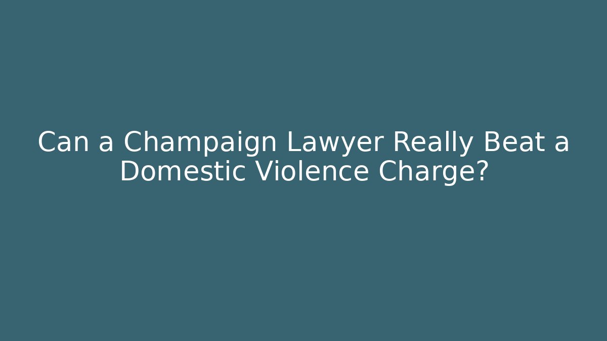 Can a Champaign Lawyer Really Beat a Domestic Violence Charge?