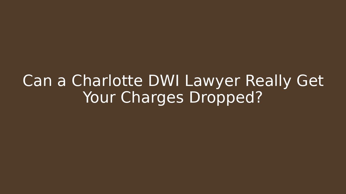 Can a Charlotte DWI Lawyer Really Get Your Charges Dropped?