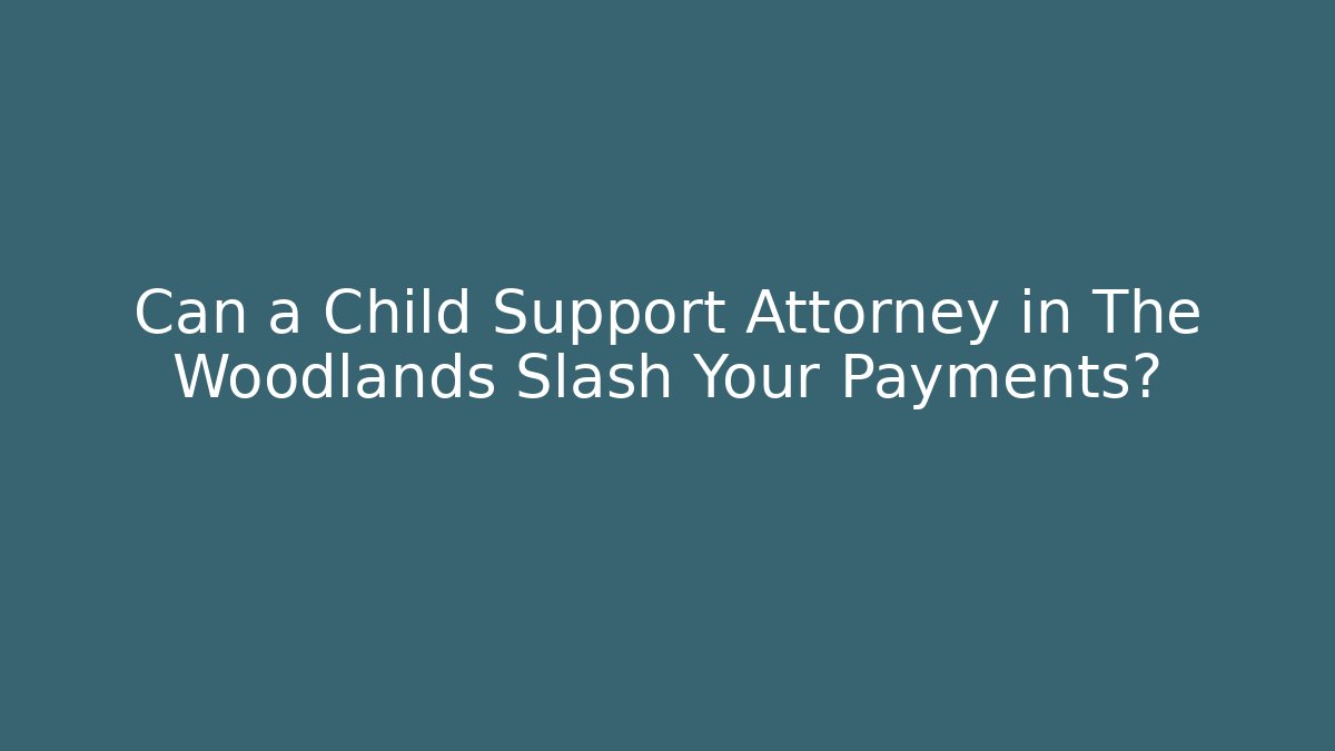 Can a Child Support Attorney in The Woodlands Slash Your Payments?