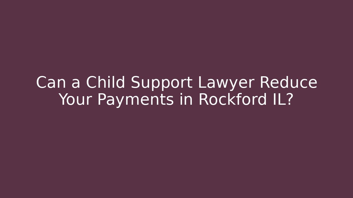 Can a Child Support Lawyer Reduce Your Payments in Rockford IL?