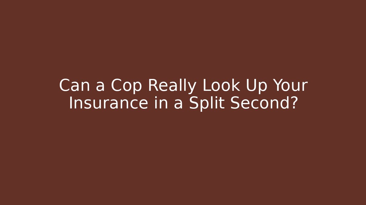 Can a Cop Really Look Up Your Insurance in a Split Second?