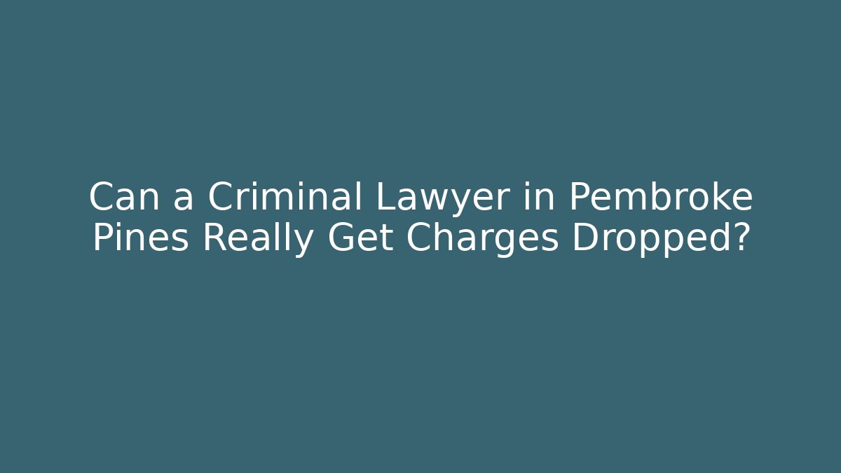Can a Criminal Lawyer in Pembroke Pines Really Get Charges Dropped?