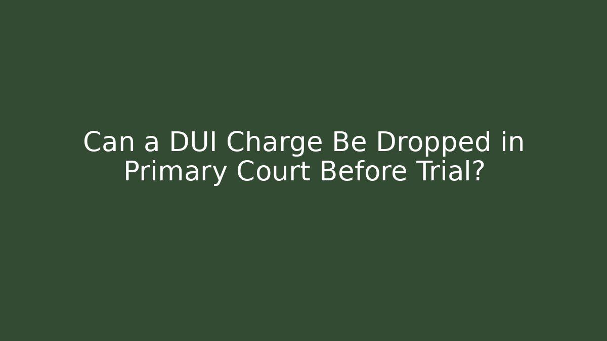 Can a DUI Charge Be Dropped in Primary Court Before Trial?