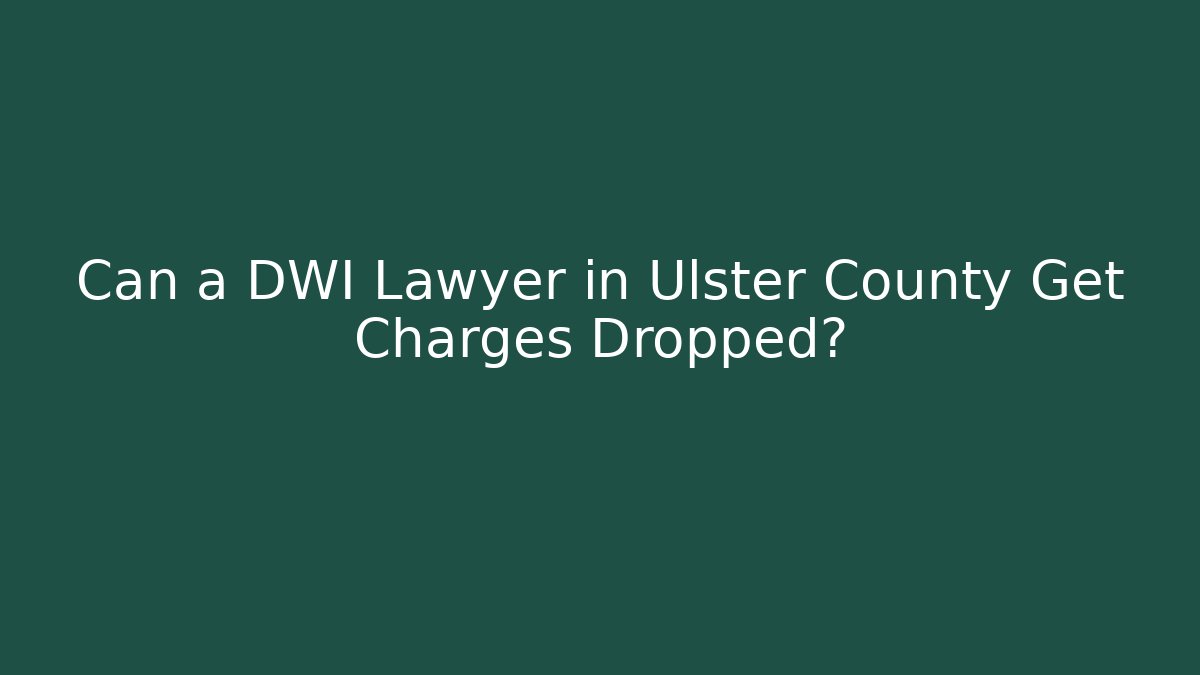 Can a DWI Lawyer in Ulster County Get Charges Dropped?
