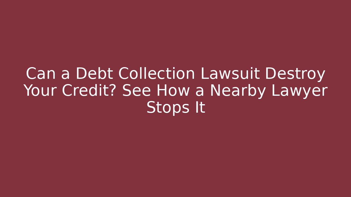 Can a Debt Collection Lawsuit Destroy Your Credit? See How a Nearby Lawyer Stops It