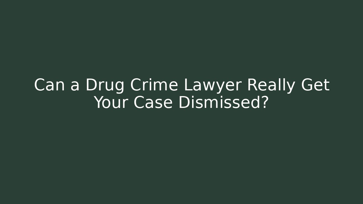 Can a Drug Crime Lawyer Really Get Your Case Dismissed?