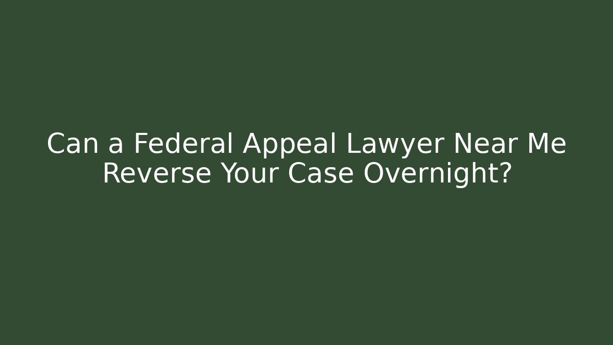 Can a Federal Appeal Lawyer Near Me Reverse Your Case Overnight?