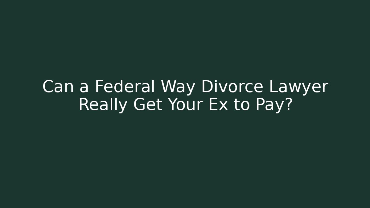 Can a Federal Way Divorce Lawyer Really Get Your Ex to Pay?