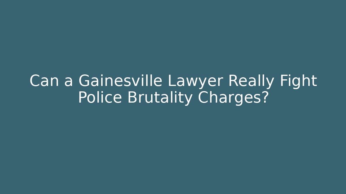 Can a Gainesville Lawyer Really Fight Police Brutality Charges?