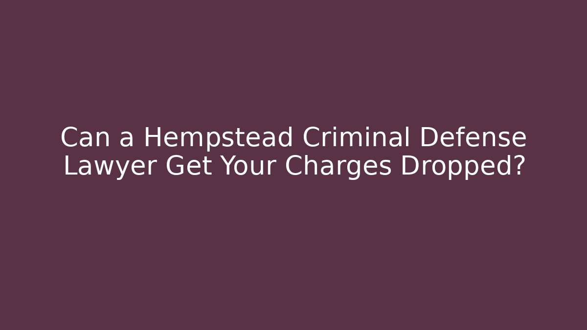 Can a Hempstead Criminal Defense Lawyer Get Your Charges Dropped?