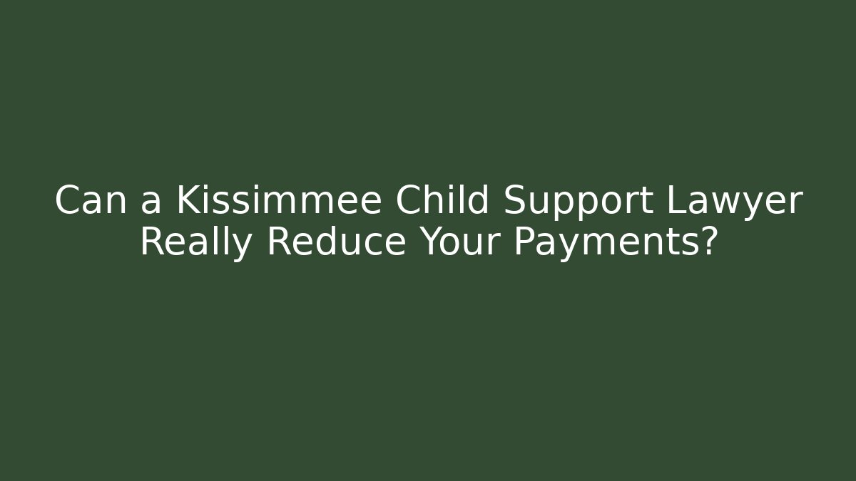 Can a Kissimmee Child Support Lawyer Really Reduce Your Payments?