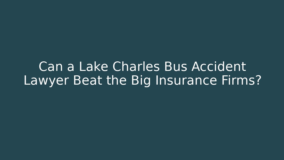 Can a Lake Charles Bus Accident Lawyer Beat the Big Insurance Firms?