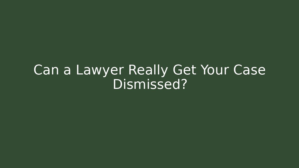 Can a Lawyer Really Get Your Case Dismissed?